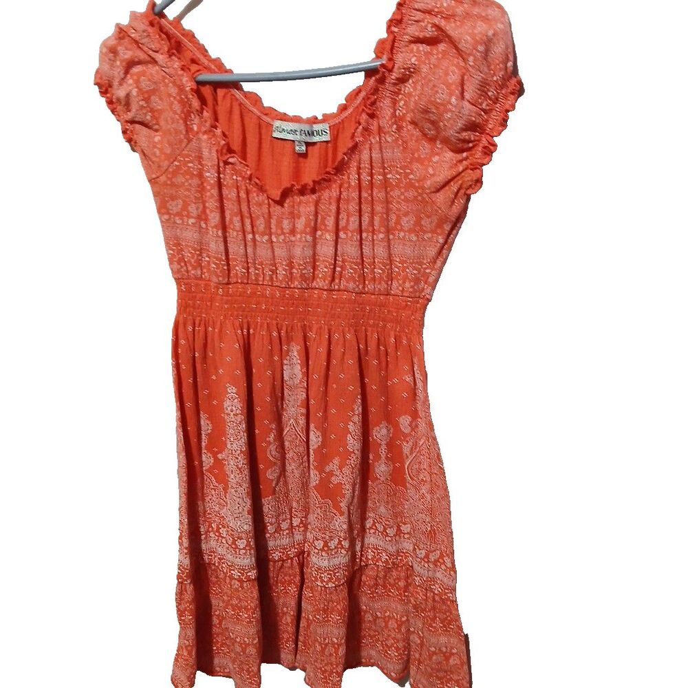 Almost Famous Juniors Summer Dress Size XL Carol Paisley Off Shoulder Midi